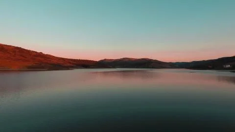 Lake in sunset Foto stock