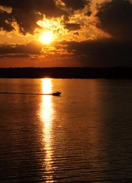 Lake sunset Stock Photos