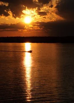 Lake sunset Stock Photos