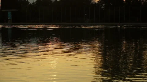 Lake sunset Rowing 2 Stock Footage 34069629