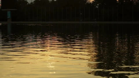Lake sunset Rowing Stock Footage 34069138