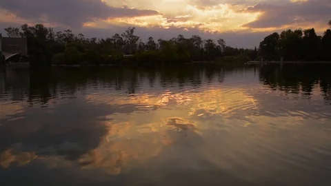 LAKE SUNSET SCENE Video stock 107117370