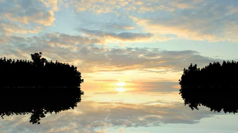 Lake sunset sunrise Stock Footage 35126302
