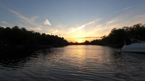 Lake Sunset with Swans 스톡 동영상 233361991