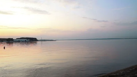 Lake at sunset time Stockbeeldmateriaal 78986521