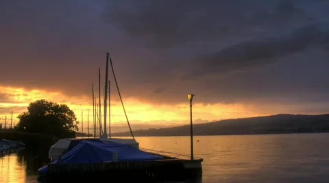 Lake sunset time lapse Video stock 312626