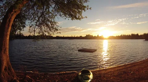 Lake Sunset in Time Lapse Stock Footage 67255724