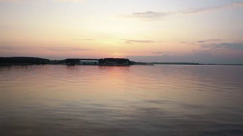 Lake at sunset time, stady Stock Footage 78986922