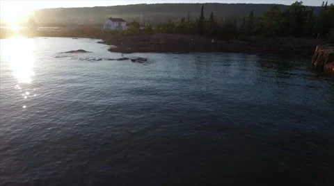 Lake Superior aerial shoot Stock Footage