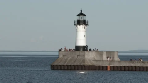 Lake Superior Lighthouse Video stock 64928819