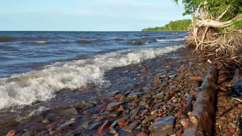 Lake Superior Summer Waves Stock Footage 274420891