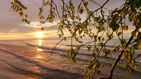 Lake Superior Sunset Waves Video stock 274108979