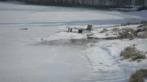 Lake Superior in Winter Stock Footage