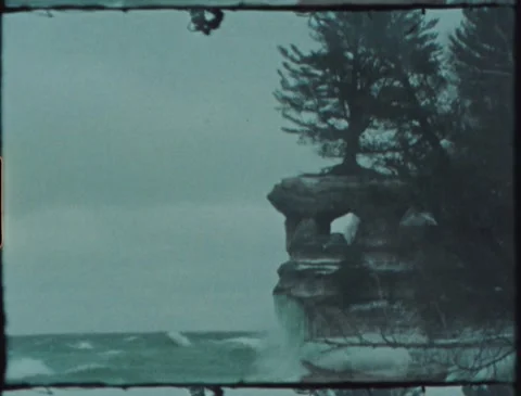 Lake Superior Winter Storm 2 Super 8- Stock Footage 221787778