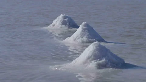 Lake surface and salt Stock Footage 196745719