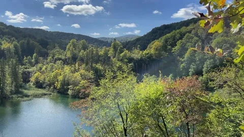 Lake surrounded by foliage Vídeo Stock 171691713