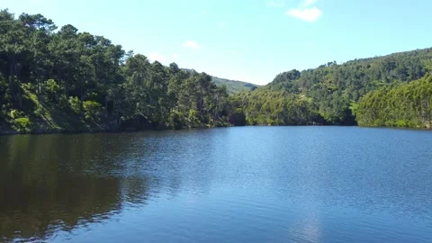 Lake surrounded by trees i Stock Footage 154406219