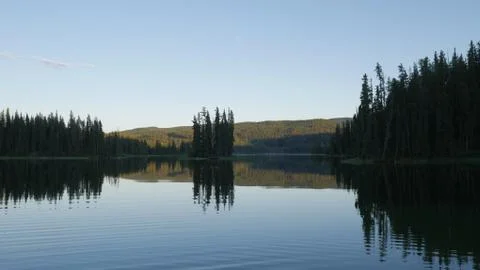 Lake surrounded by trees Stock Photos