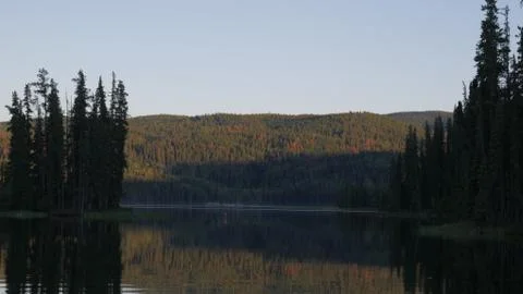 Lake surrounded by trees Stock Photos