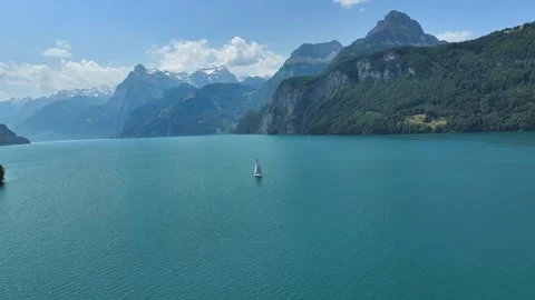 Lake in swiss alps Stock Footage 246718546