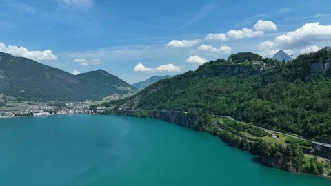Lake in swiss alps Stock Footage 246730056