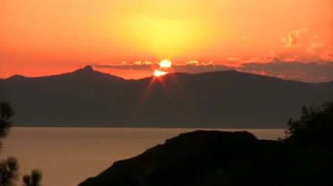 Lake Tahoe 38 Timelapse Sunset Stock Footage