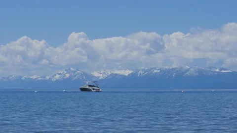 Lake Tahoe, Clouds over Mountains, Time Lapse Stock Footage