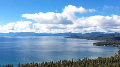 Lake Tahoe Drone Timelapse Stock Footage 128362190