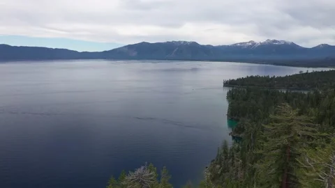 Lake Tahoe into the Forest Stock Footage 133395104