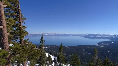 Lake Tahoe Winter Reveal Stock Footage