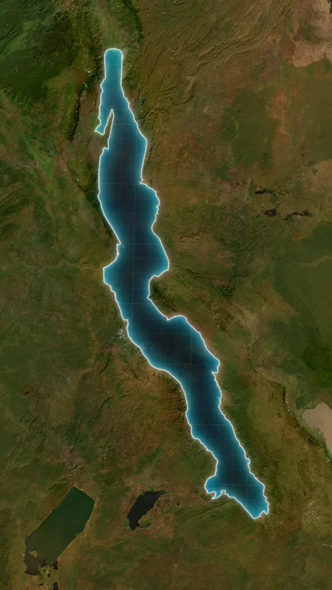 Lake Tanganyika Map With Loop  Animation In Vertical Stock Footage 334085264