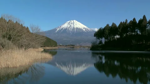 Lake Tanuki and the Upside-Down Fuji Vídeos de archivo 332382445