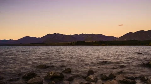 Lake Tekapo Sunset Timelapse. Tekapo, South Island, New Zealand. 스톡 동영상 63679169