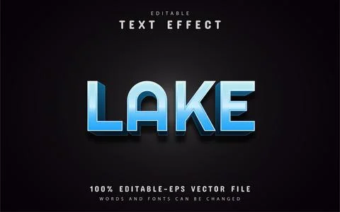 Lake text effects Stock Illustration