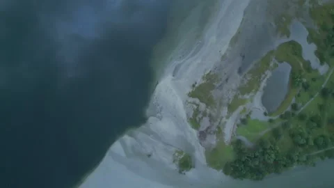 Lake with textures drone shot Stock Footage 252257606
