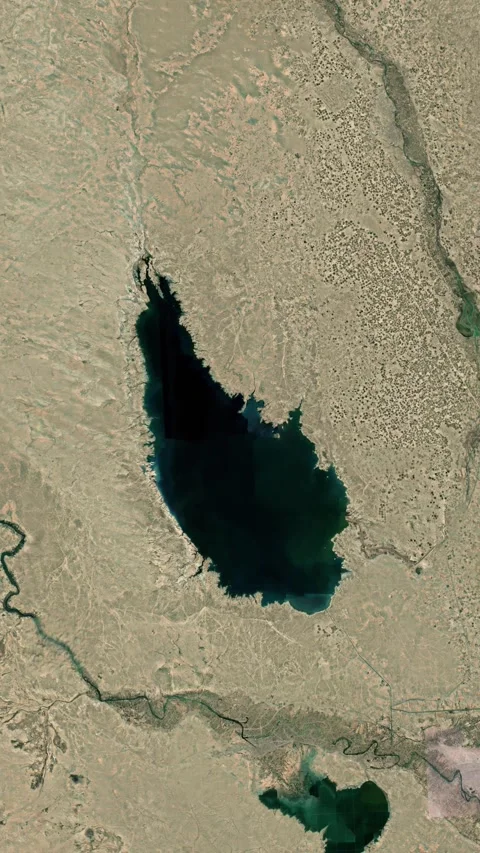 Lake Tharthar Iraq Map Vertical Loop Animation Stock Footage 334083228