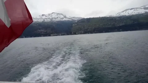 Lake Thun boat trip Stock Footage 247036294