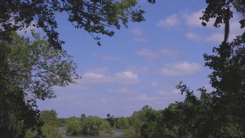 Lake tilts to Blue Sky with Clouds Video stock 185622195