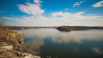 Lake Time Lapse Clouds 4K Stock Footage 86043820