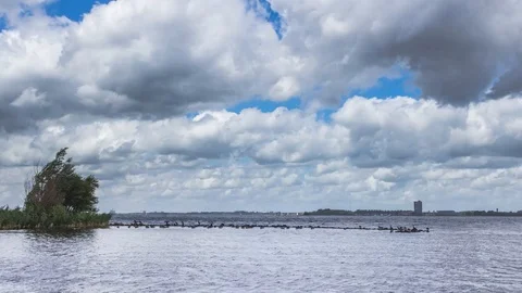 Lake Timelapse Huizen Stock Footage 97055084