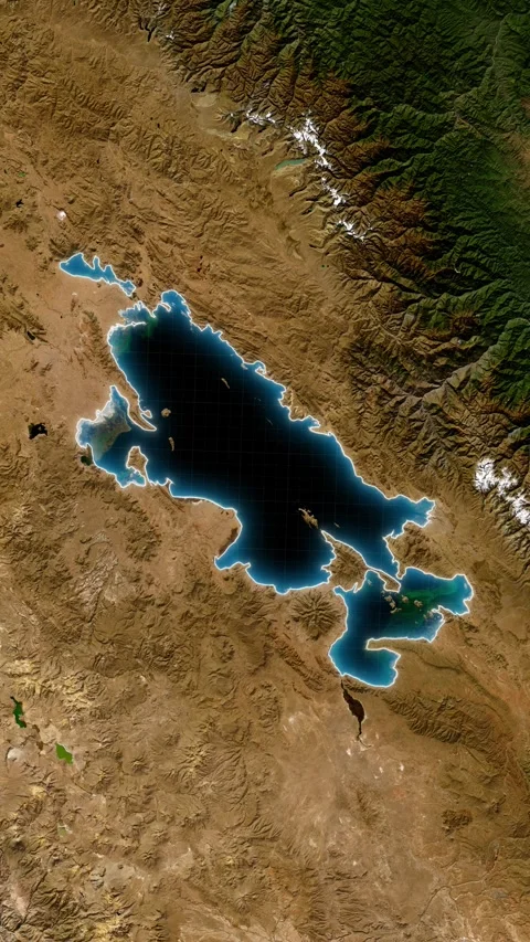 Lake Titicaca Map With Loop  Animation In Vertical Stock Footage 334085278