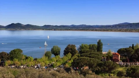 Lake Trasimeno Stock Footage 75097237