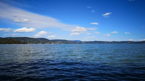 Lake Trasimeno, view from the beach Stock Footage 112351365