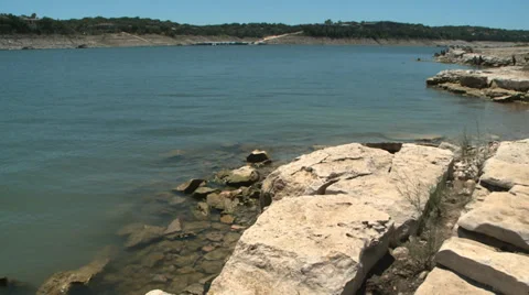 Lake Travis low water Stock Footage 39295019