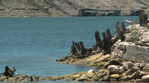 Lake Travis low water Stock Footage 39295306