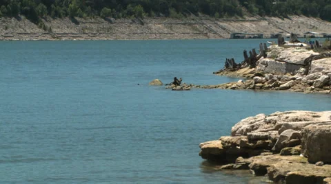 Lake Travis low water Stock Footage 39296196