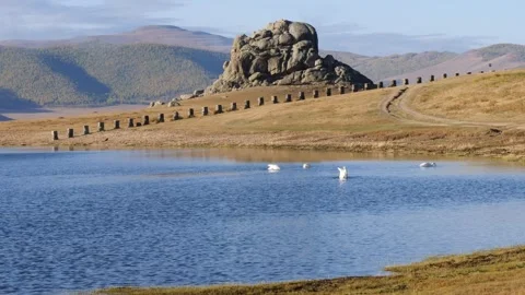 Lake Tsagan Nuur in Mongolia. Stock Footage 249018534