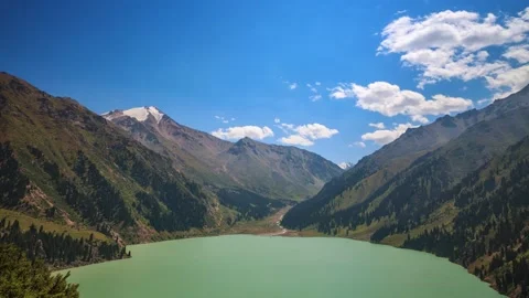 Lake with turquoise water in the mountains Stock Footage 155233087