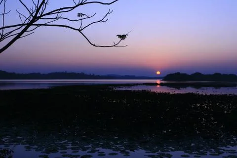 The lake with Twilight Stock Photos