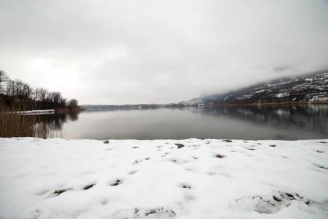 Lake under the snow Stock Photos